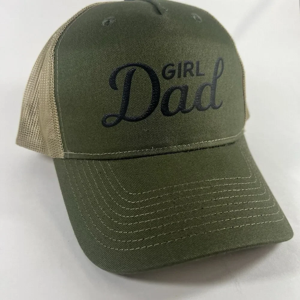 GIRL DAD Printed Five Panel Trucker Hat Port Authority Brand Trucker Cap